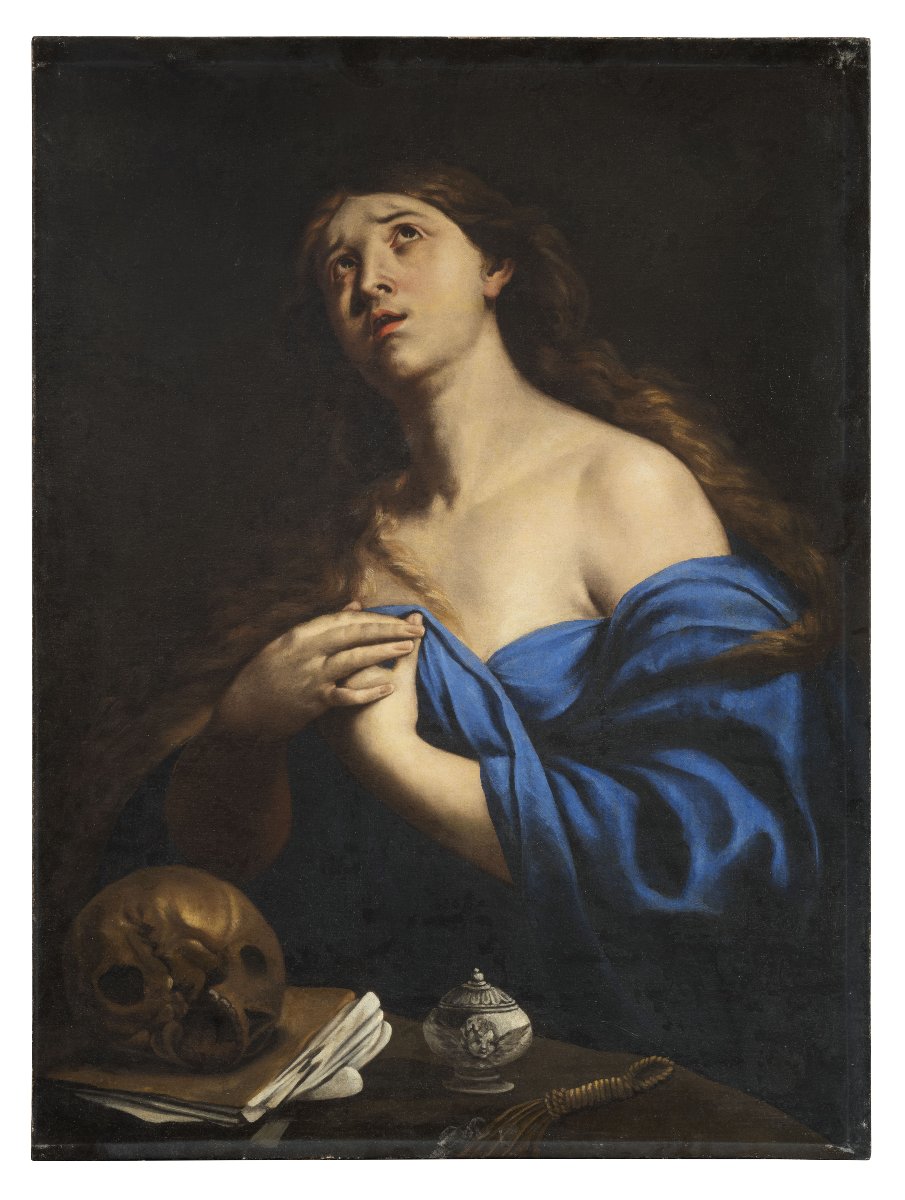 Andrea VACCARO (Naples, 1604-1670) - "Santa Maria Maddalena penitente" Huile sur toile - XVII°