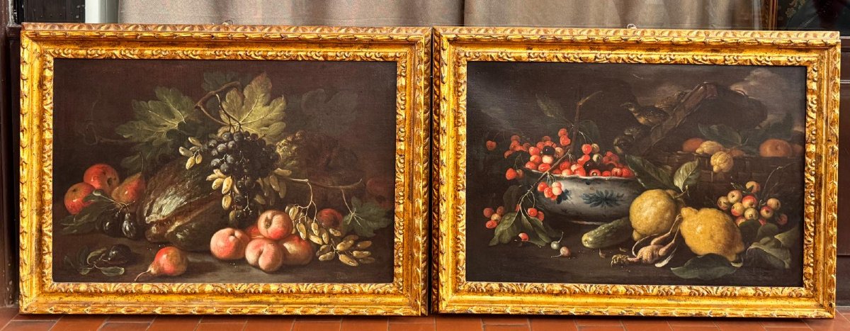 Tommaso Realfonso Masillo (Napoli, 1677-1743) - Paire de natures mortes,Italie, début XVIII°