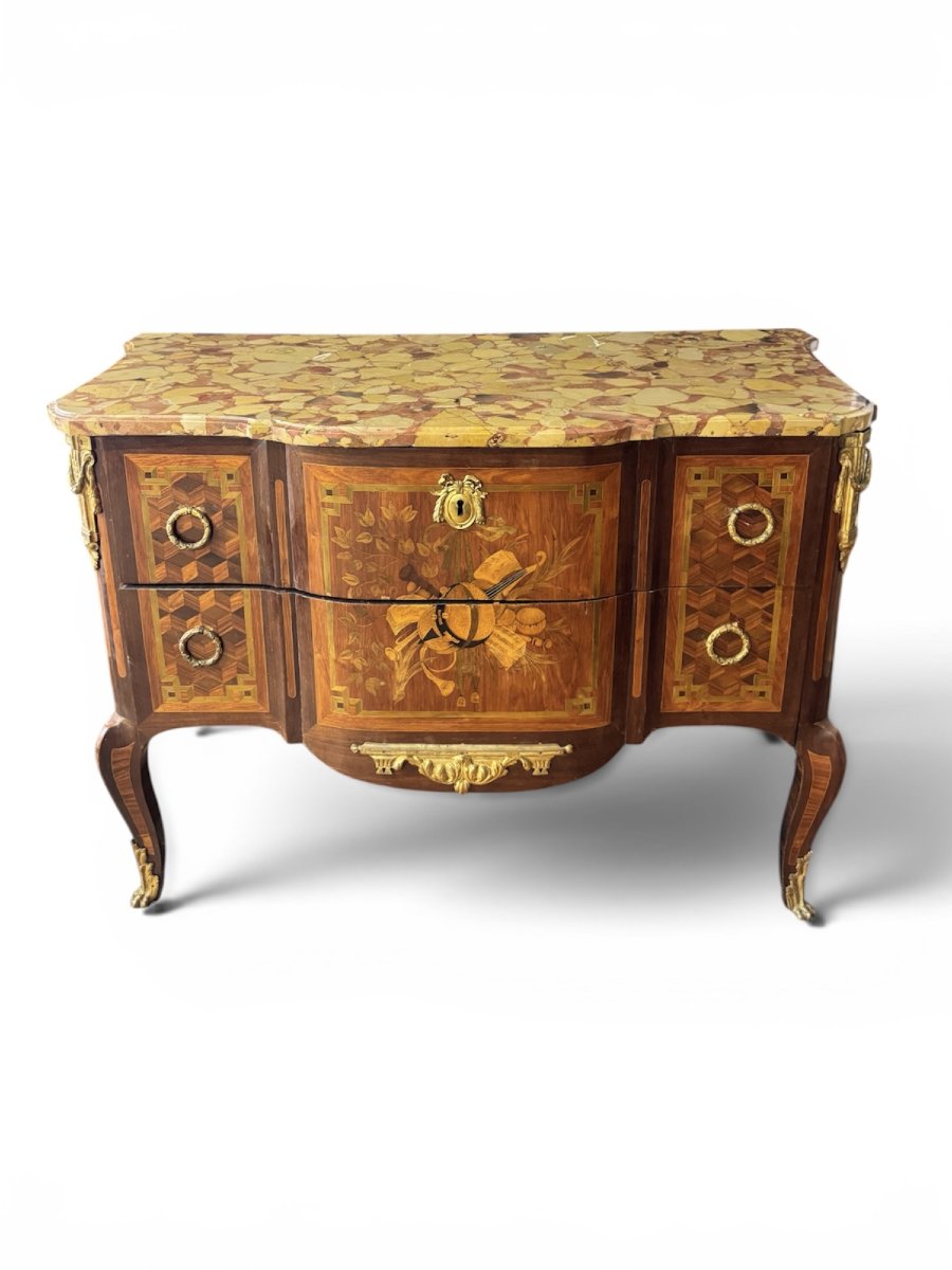 Commode d'époque Transition estampillée FROMAGEAU - époque XVIII° siècle-photo-2