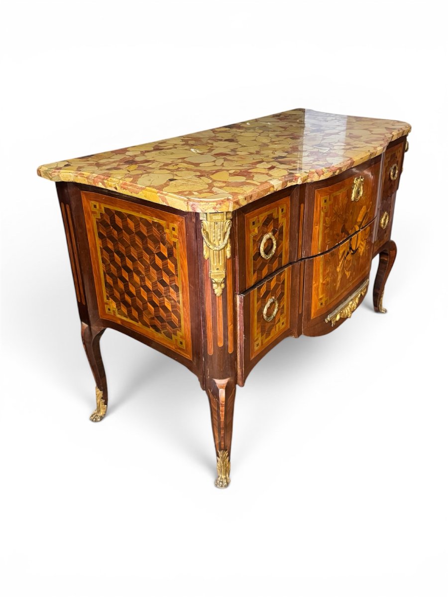 Commode d'époque Transition estampillée FROMAGEAU - époque XVIII° siècle-photo-3