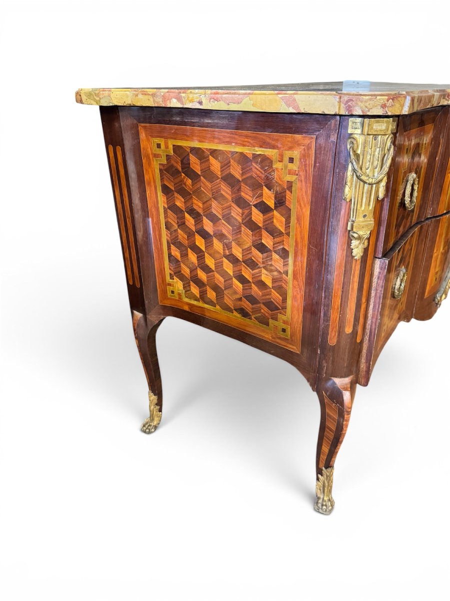 Commode d'époque Transition estampillée FROMAGEAU - époque XVIII° siècle-photo-1