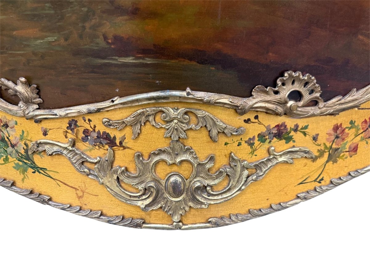 Meuble d'appui galbé toutes faces de style Louis XV en vernis Martin - Fin du XIX° siècle -photo-8
