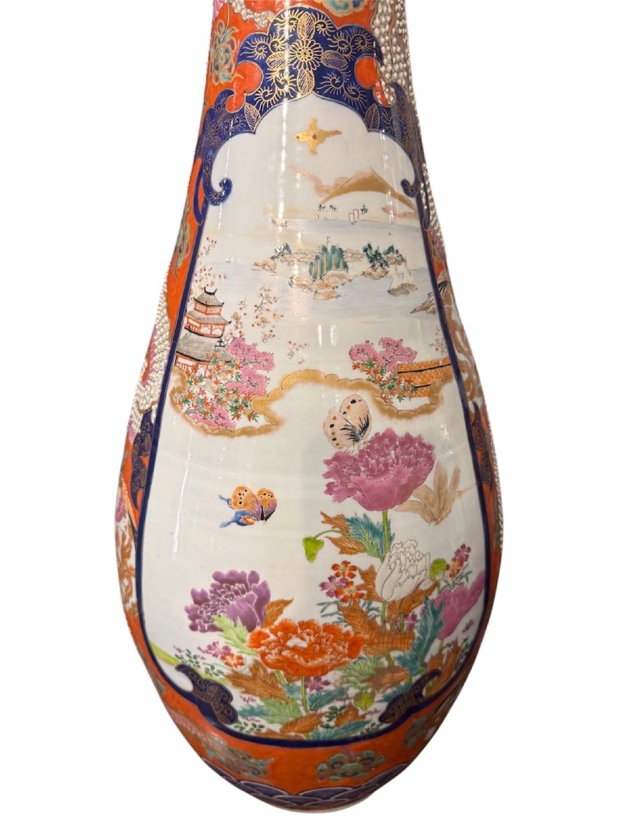 Pair Of Large Imari Porcelain Vases, Japan, Late 19th Century-photo-4