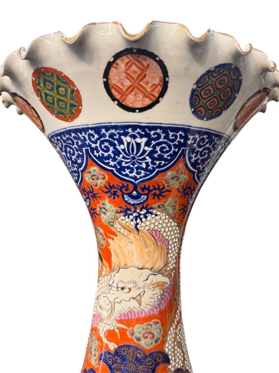 Pair Of Large Imari Porcelain Vases, Japan, Late 19th Century-photo-3
