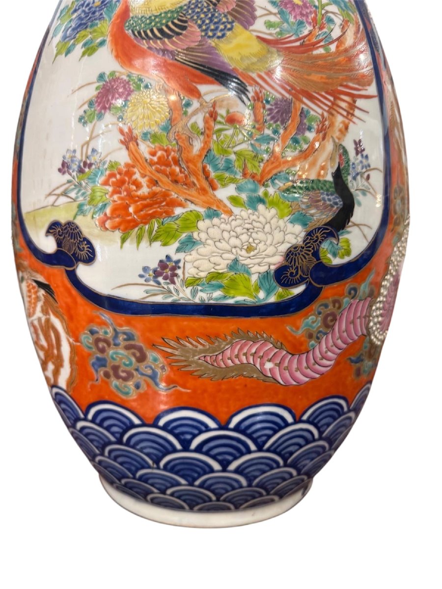 Pair Of Large Imari Porcelain Vases, Japan, Late 19th Century-photo-5