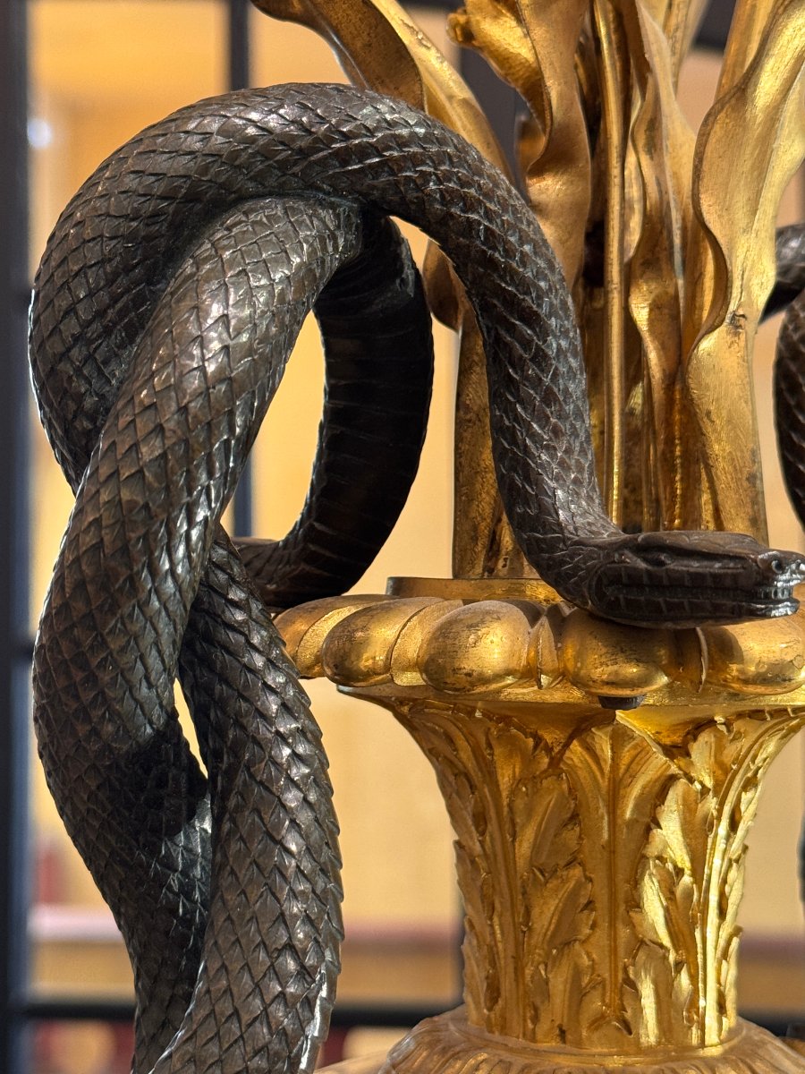 Pair Of Large "snake" Vases After Pierre Gouthière (1732–1813)-photo-4