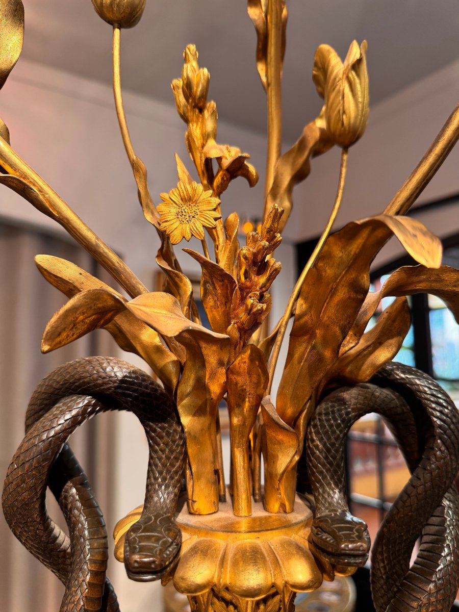 Pair Of Large "snake" Vases After Pierre Gouthière (1732–1813)-photo-6