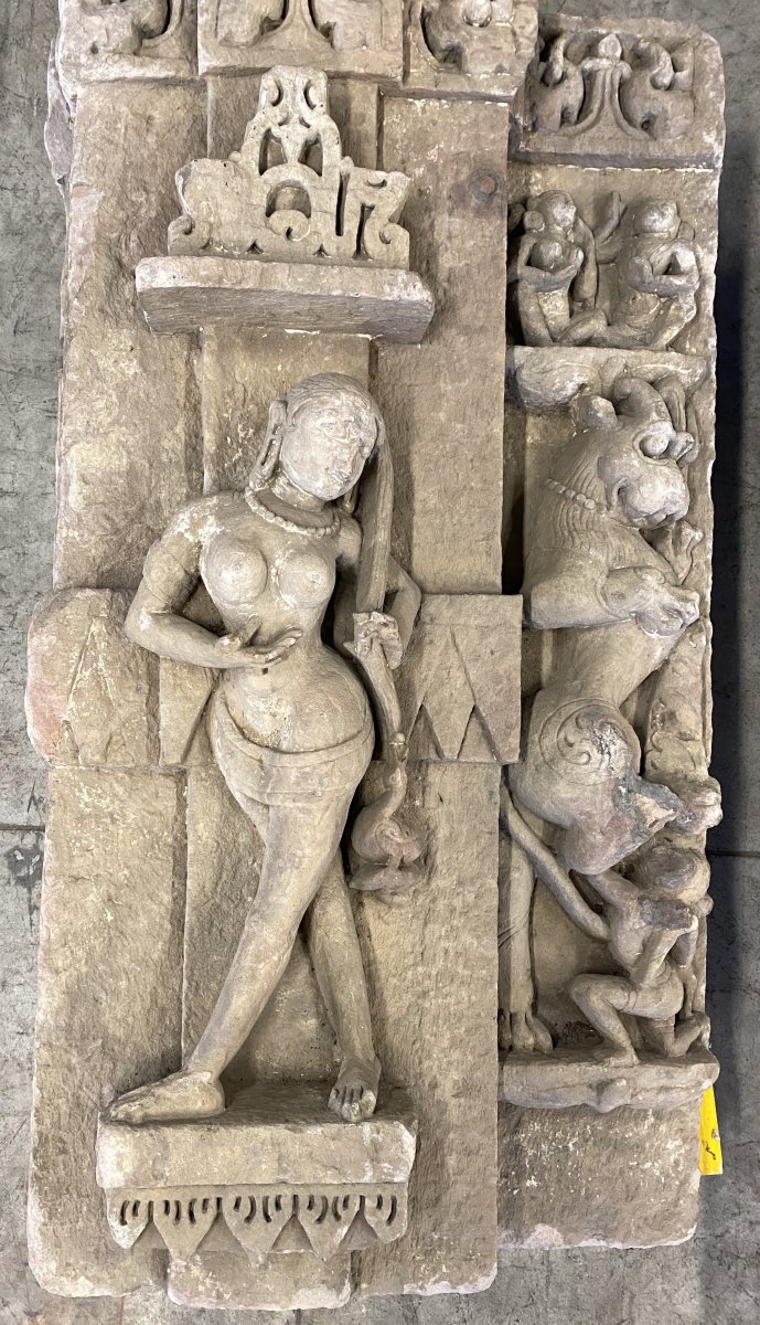 Deux Bas Reliefs En Pierre, Inde, XVII° Siècle-photo-3