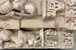 Deux Bas Reliefs En Pierre, Inde, XVII° Siècle-photo-6