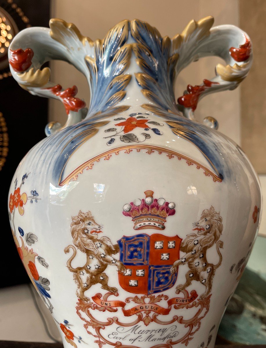 Paire De Vases En Porcelaine Décor En Imari, Angleterre, XIX° Siècle -photo-2