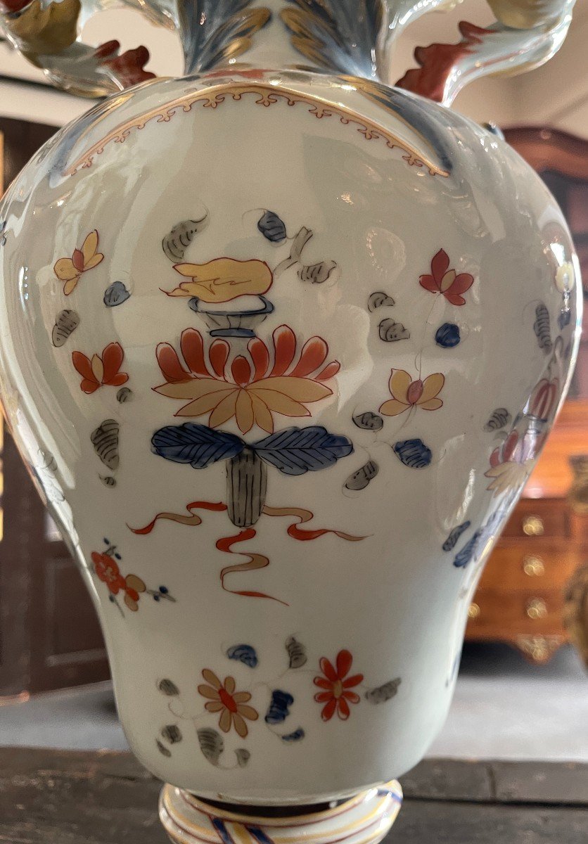 Paire De Vases En Porcelaine Décor En Imari, Angleterre, XIX° Siècle -photo-7