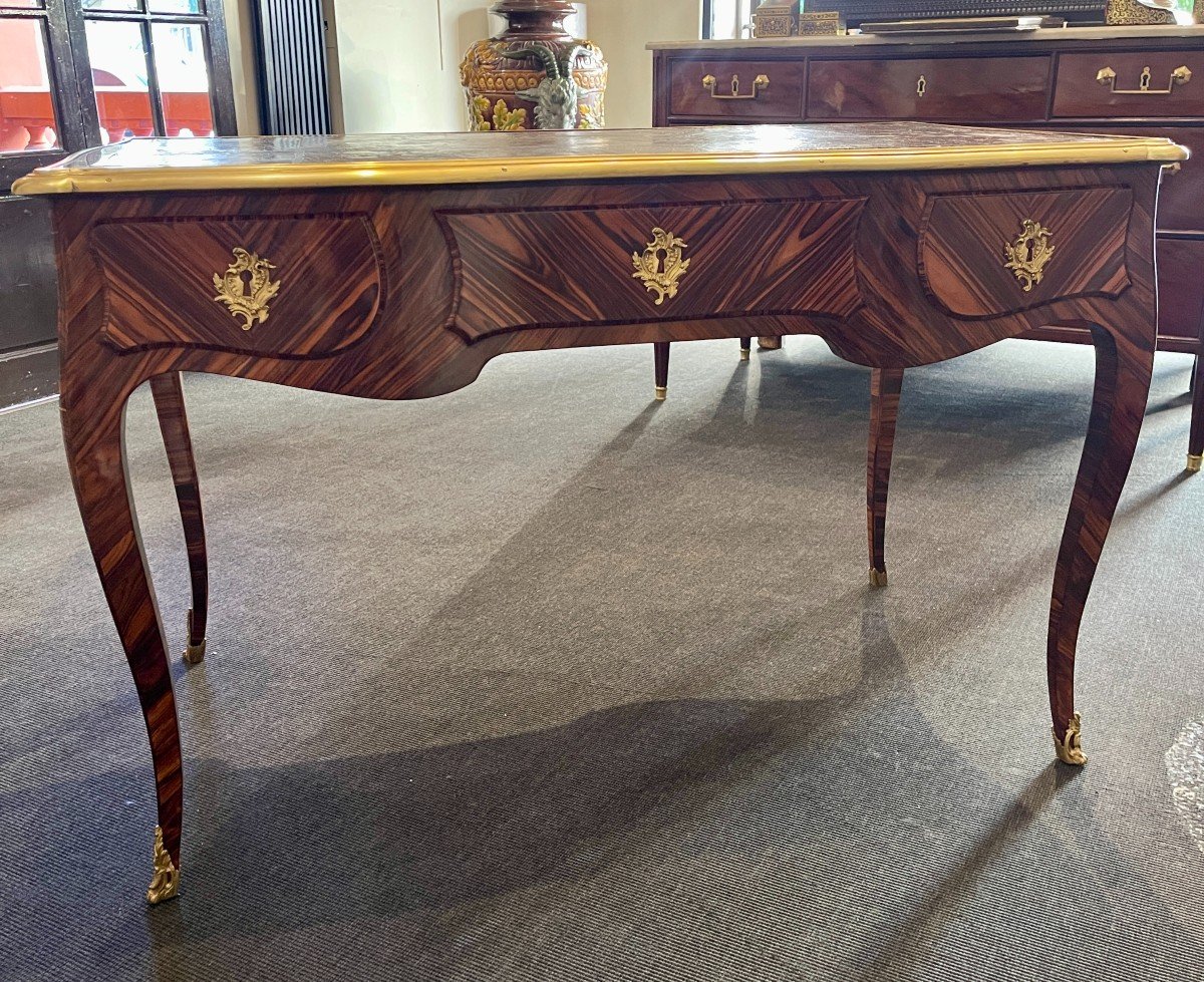 Bureau Plat De Milieu, époque Louis XV, XVIII° Siècle-photo-4