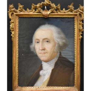 Portrait De George Washington, Pastel, XVIIIème Siècle 