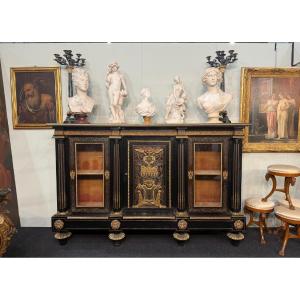 Important meuble d'appui en marqueterie Boulle, XIX° siècle