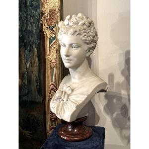 Lanzirotti Antonio Giovanni (1839-1911) - Large Bust In White Marble, 19th Century