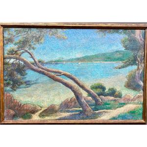 FOCARDI Piero (Settignano, 1889 - Cannes, 1945) - HST " Le Lavandou" XX° siècle