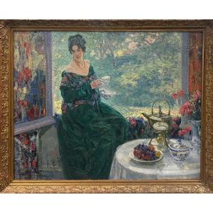 Ulisse CAPUTO (1872-1948) “L’heure du thé ” 