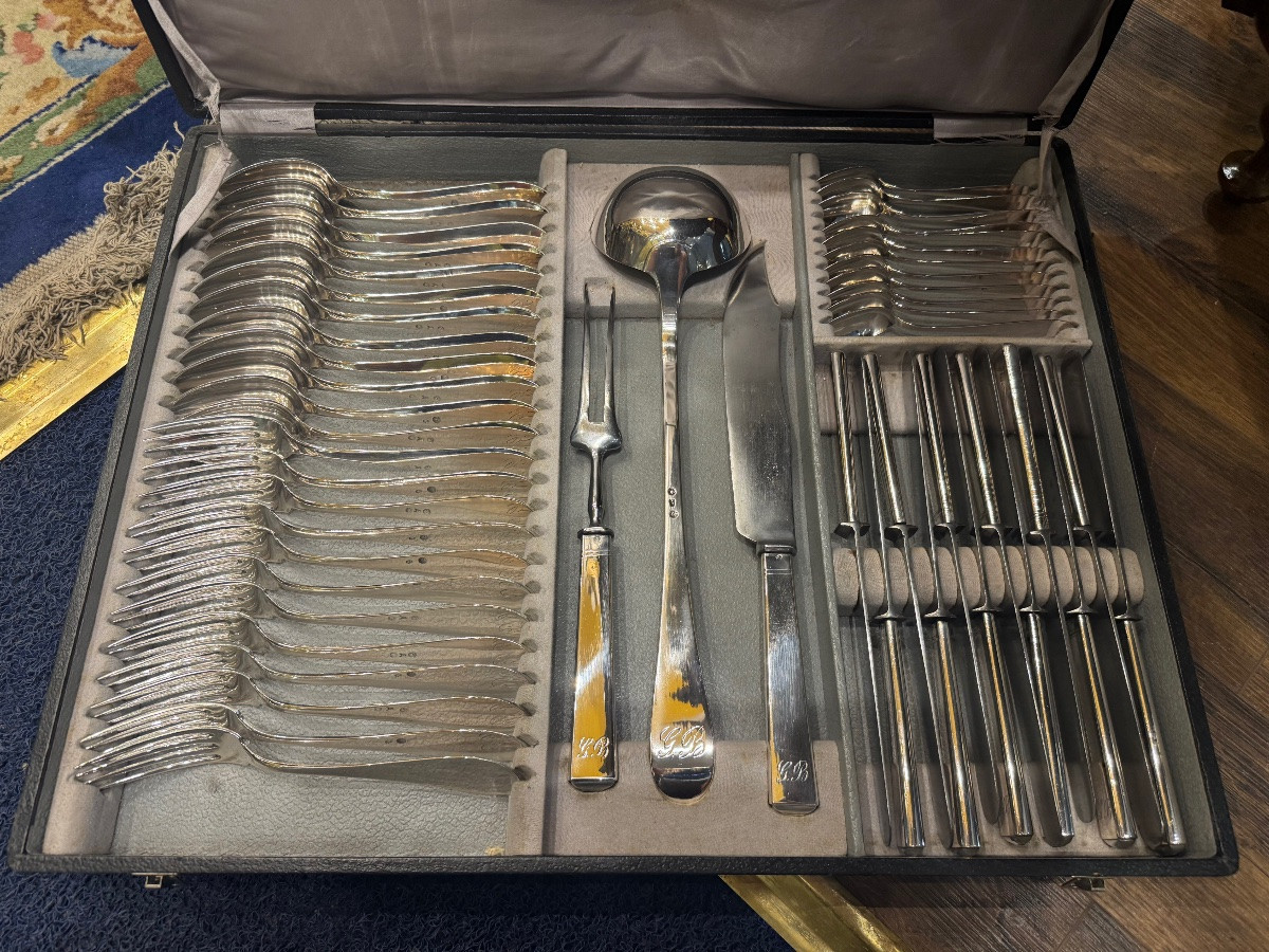 Solid Silver Cutlery Set From Italy, 1820, Lombardy-veneto-photo-1