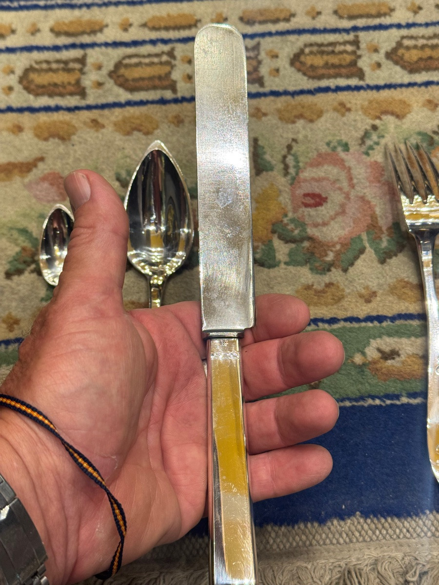 Solid Silver Cutlery Set From Italy, 1820, Lombardy-veneto-photo-5