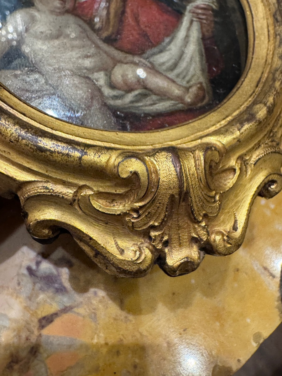 A Magnificent Miniature, Finely Painted In Oil On Copper, Naples, Louis XV Period, 18th Century, With Sumptuous-photo-4