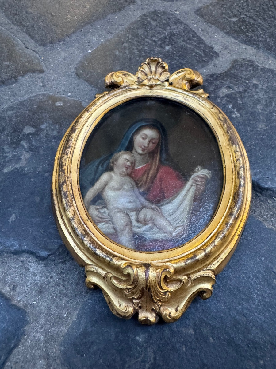 A Magnificent Miniature, Finely Painted In Oil On Copper, Naples, Louis XV Period, 18th Century, With Sumptuous-photo-4