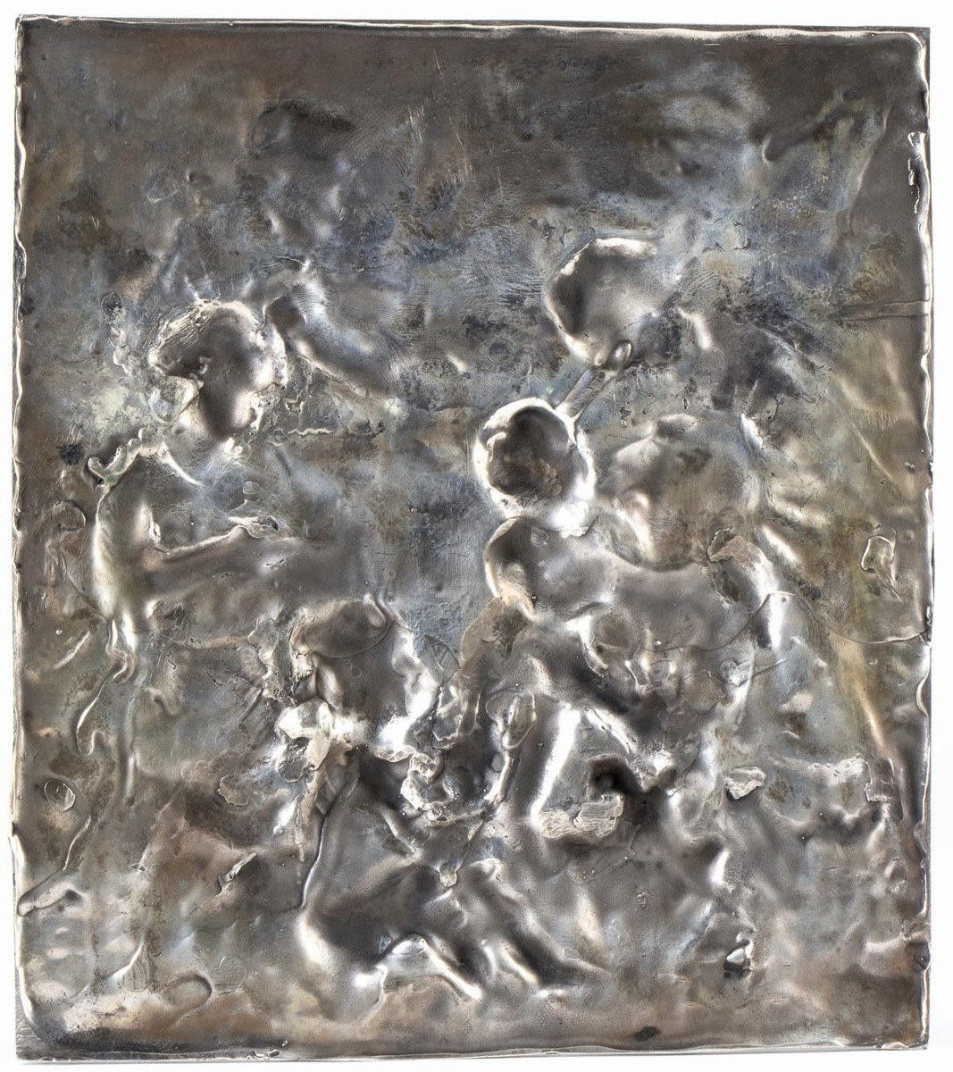 Plaque en argent représentant la Sainte Famille et des saints, Rome, fin du XVIIIe siècle.  Dim-photo-4