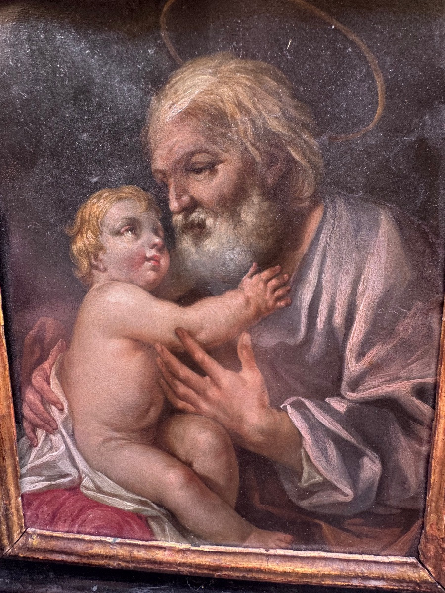 Tableau ancien de grande qualité, datant du XVIIe siècle et attribué au grand maître Francesco -photo-3