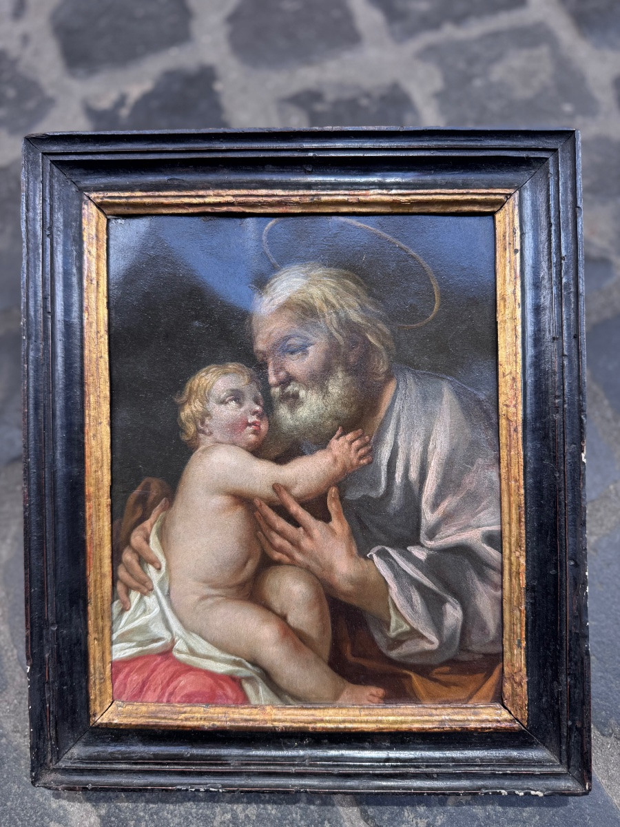 Tableau ancien de grande qualité, datant du XVIIe siècle et attribué au grand maître Francesco -photo-1