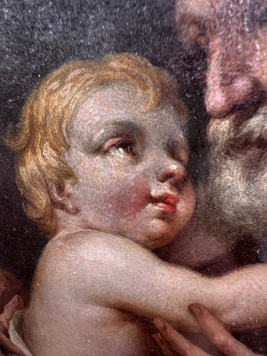 Tableau ancien de grande qualité, datant du XVIIe siècle et attribué au grand maître Francesco -photo-2
