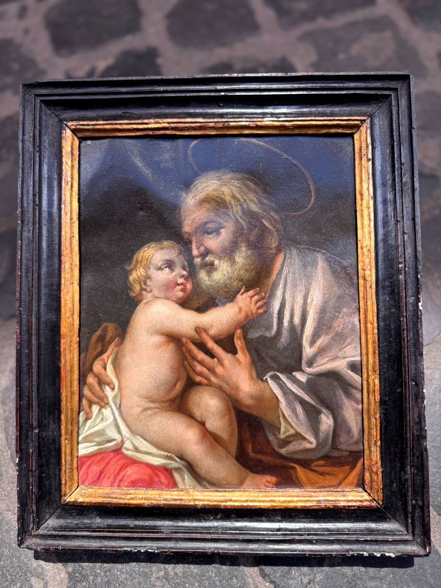 Tableau ancien de grande qualité, datant du XVIIe siècle et attribué au grand maître Francesco 