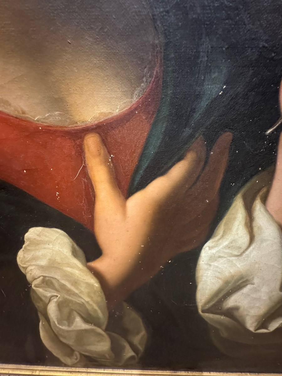 An Interesting Antique Painting Depicting Saint Apollonia By Carlo Dolci, Oil On Canvas, In-photo-3