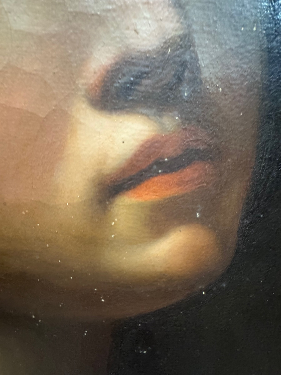An Interesting Antique Painting Depicting Saint Apollonia By Carlo Dolci, Oil On Canvas, In-photo-4