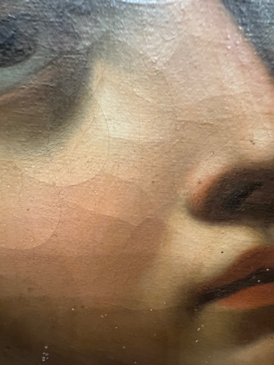 An Interesting Antique Painting Depicting Saint Apollonia By Carlo Dolci, Oil On Canvas, In-photo-7