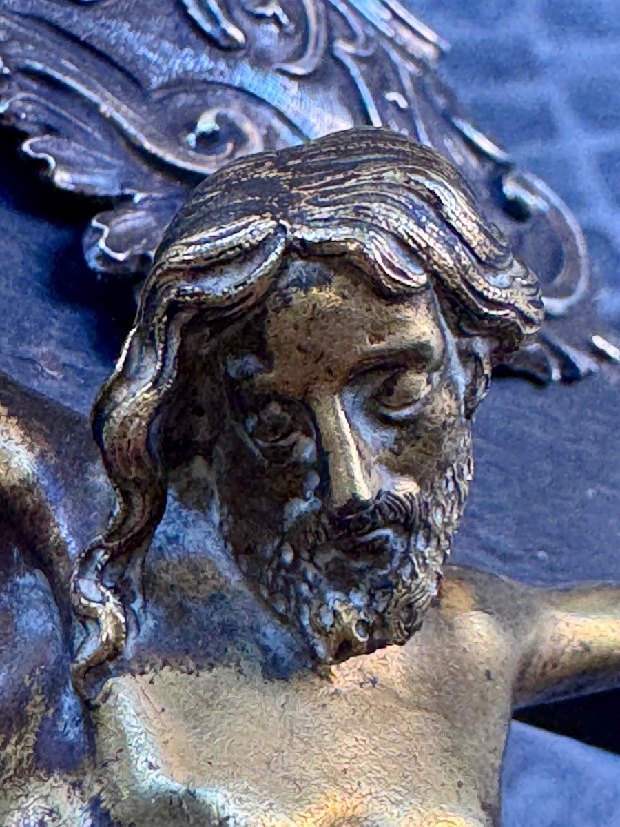 Antique Silver Crucifix Hallmarked -photo-2