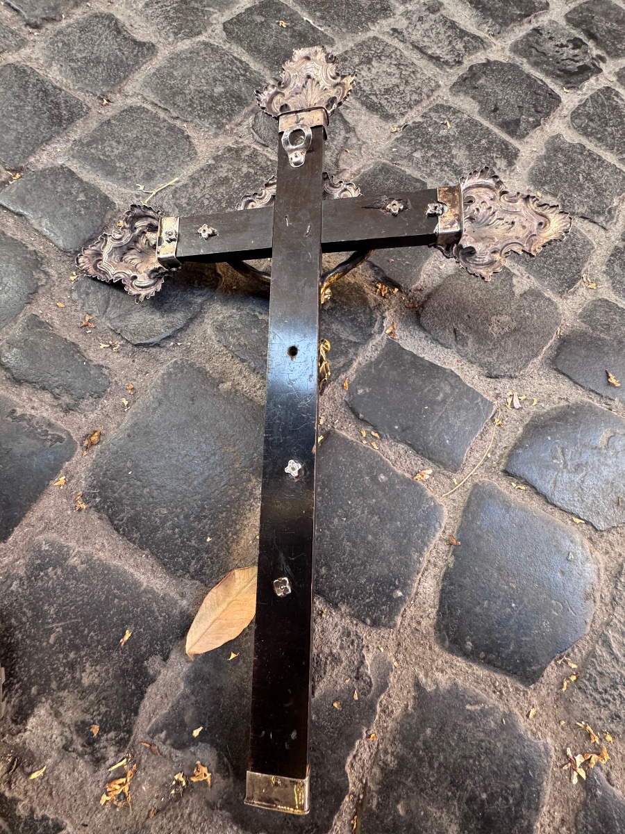 Antique Silver Crucifix Hallmarked -photo-5