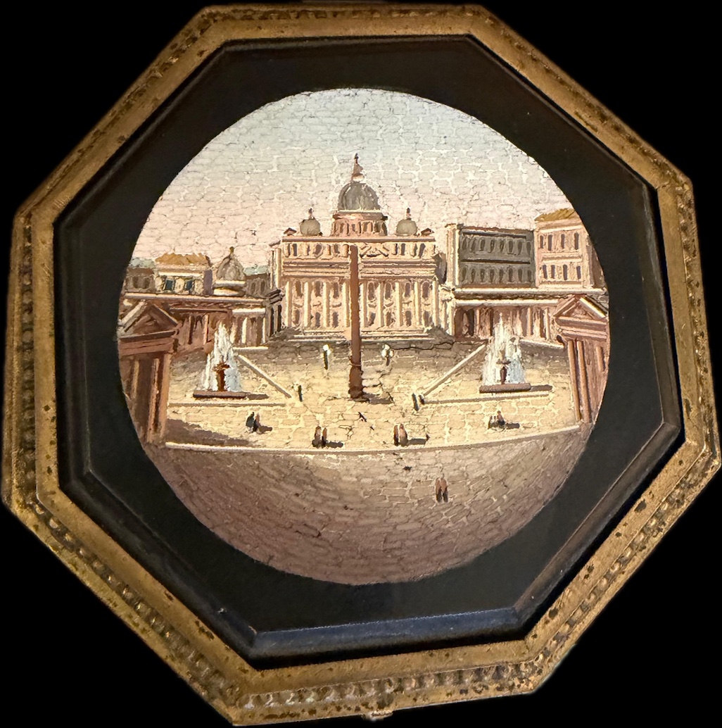Description  Boîte à bijoux, Rome, fin du XIXe siècle, vers 1850/60  De forme hexagonale, en mé-photo-2