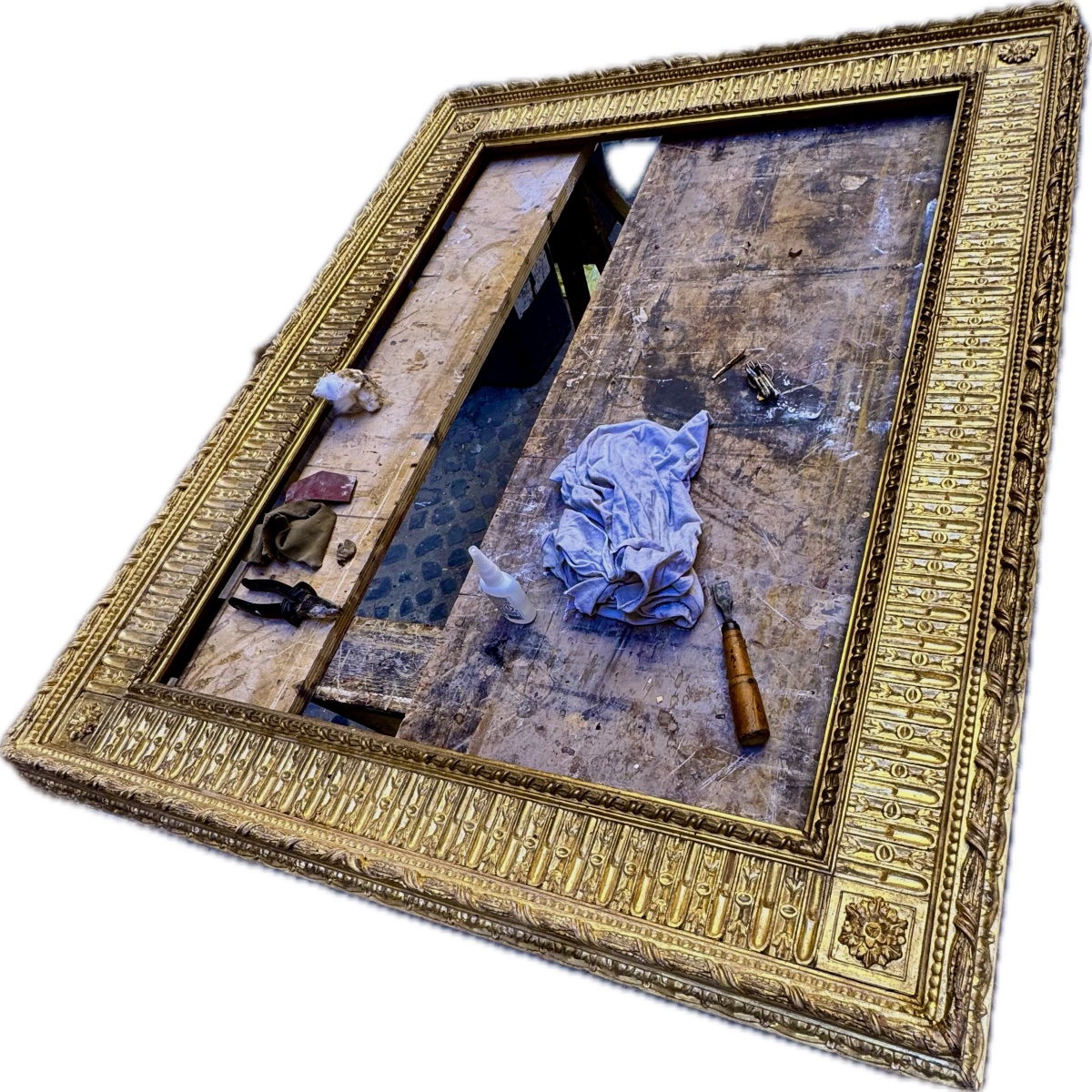 A Rare, Splendid Antique Frame From Early 18th-century Rome, Majestically Hand-carved In 5 Orders Of-photo-2