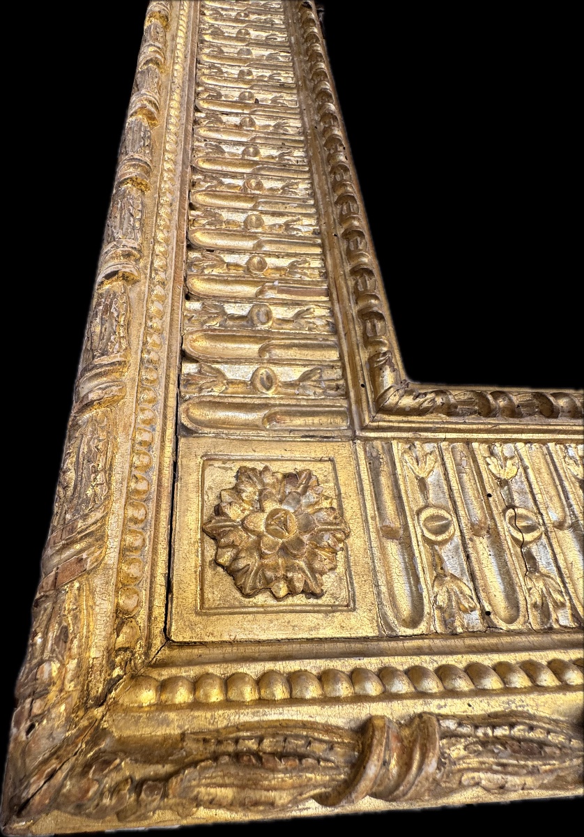 A Rare, Splendid Antique Frame From Early 18th-century Rome, Majestically Hand-carved In 5 Orders Of-photo-3