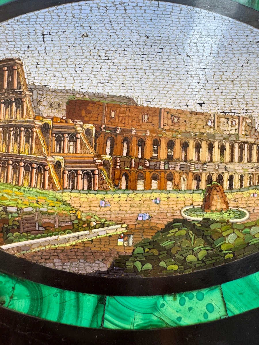 Ancien spécimen de micromosaïque romaine, issu de l'ancienne école du Vatican, représentant une-photo-4