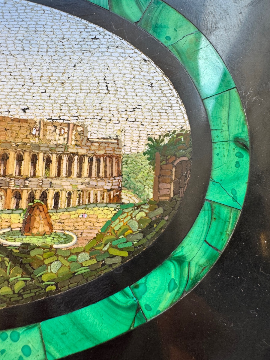 Ancien spécimen de micromosaïque romaine, issu de l'ancienne école du Vatican, représentant une-photo-1