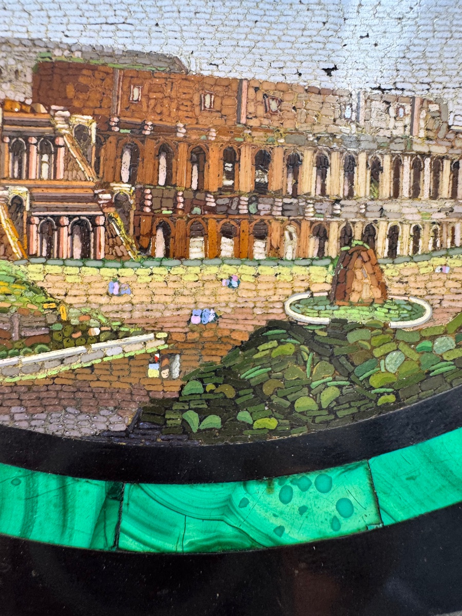 Ancien spécimen de micromosaïque romaine, issu de l'ancienne école du Vatican, représentant une-photo-2