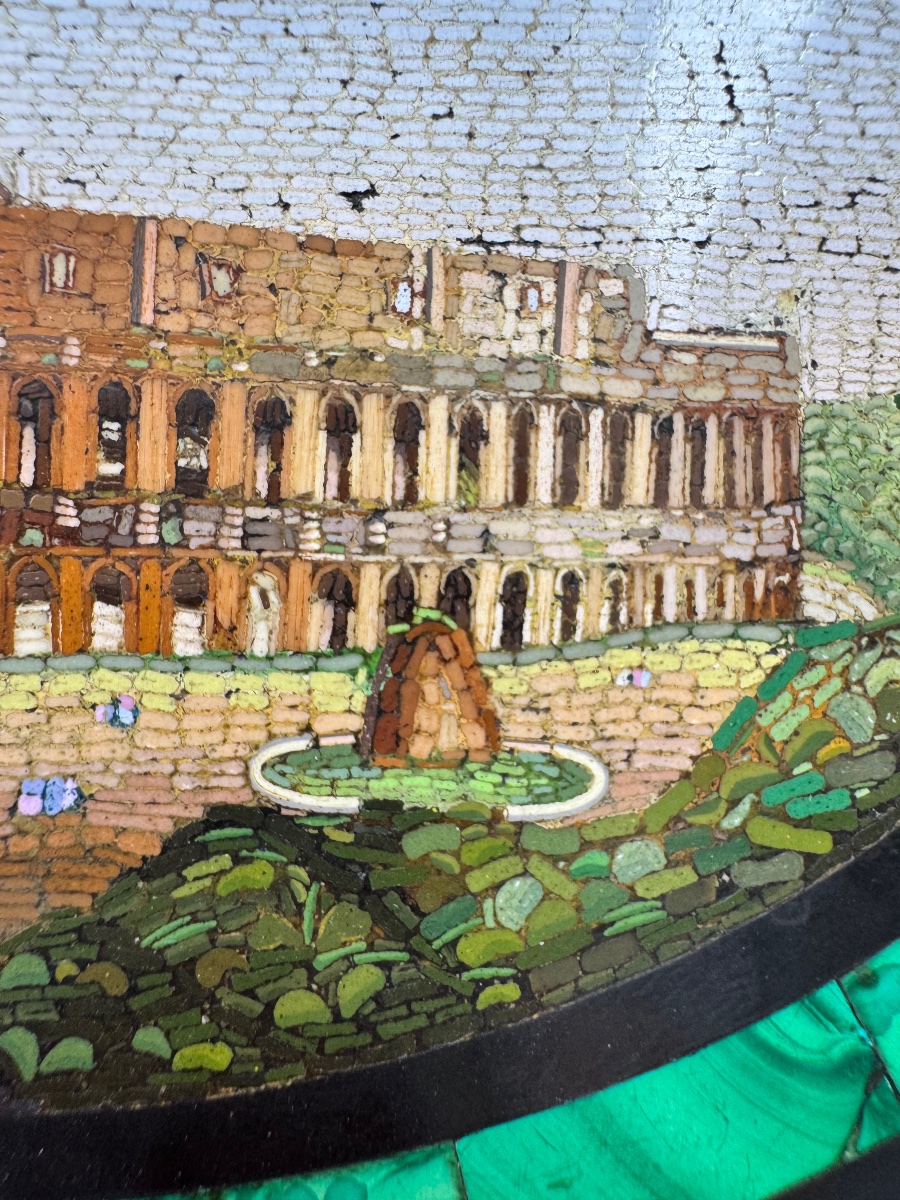 Ancien spécimen de micromosaïque romaine, issu de l'ancienne école du Vatican, représentant une-photo-3