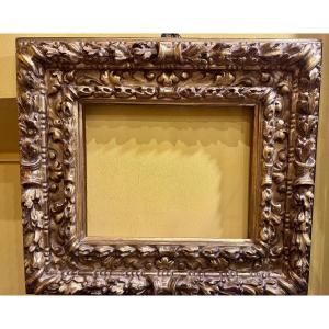 Cadre ancien en bois doré à la feuille d'or 24 carats, d'origine Émilie-Romagne, XVIIe siècle, 