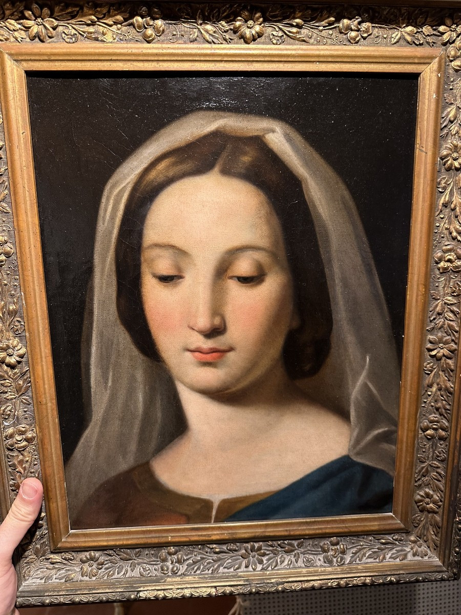 Madone - Artiste Nazaréen Ou Puriste 19e Siècle. 