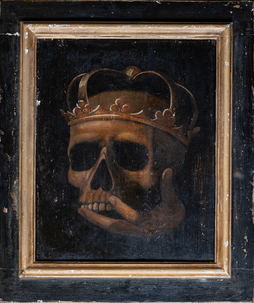 Memento Mori avec crâne couronné – Italie, fin XIXe / début XXe siècle