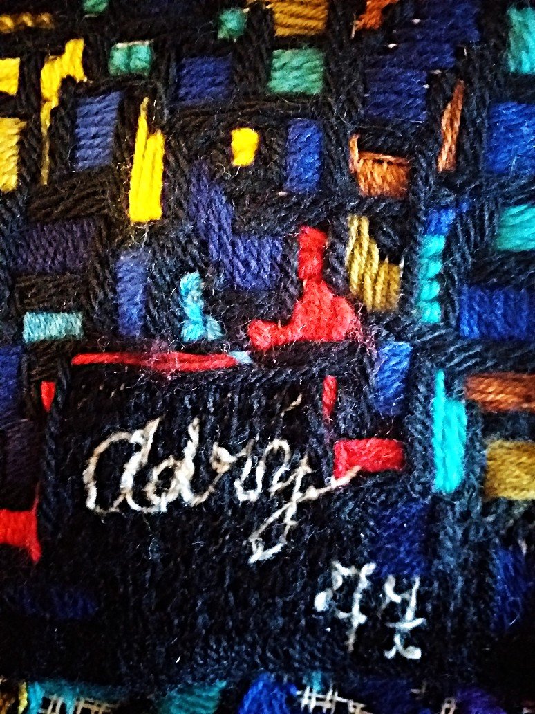 Tapisserie contemporaine / Laine/ Signée Hardy 77-photo-4