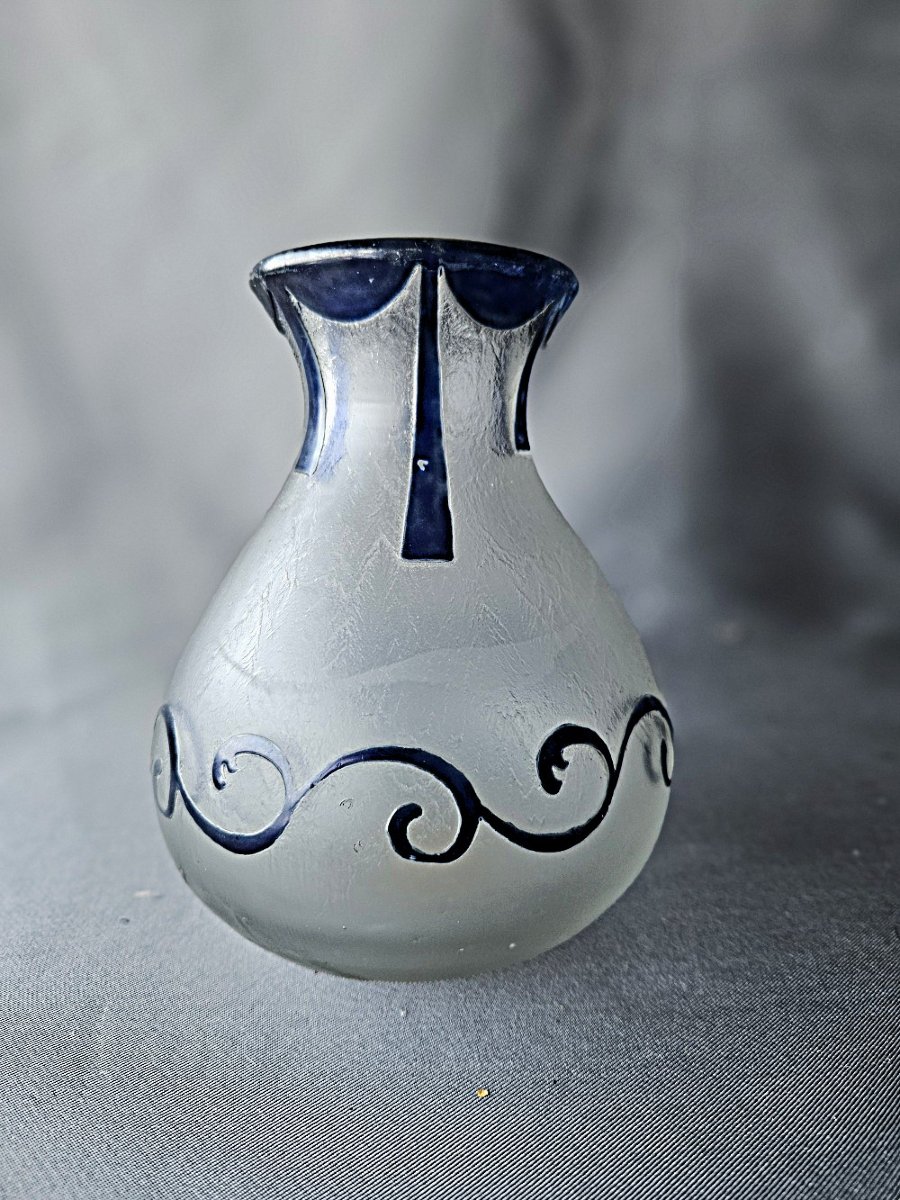 Glass Paste Vase Signed By Legras-photo-2