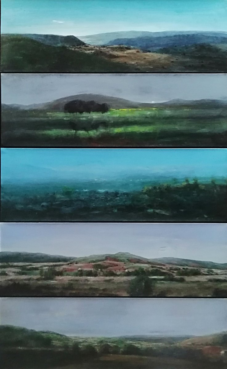 FICHERA. Célébration de l'Aveyron. Acrylique sur parpier marouflé sur toile. 2016.