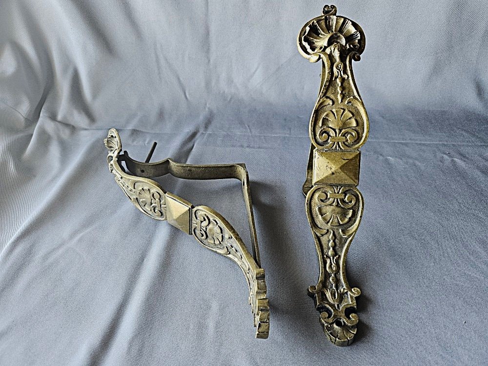 Curtains Rods / Bronze / Louis XV Style / Pair.-photo-2