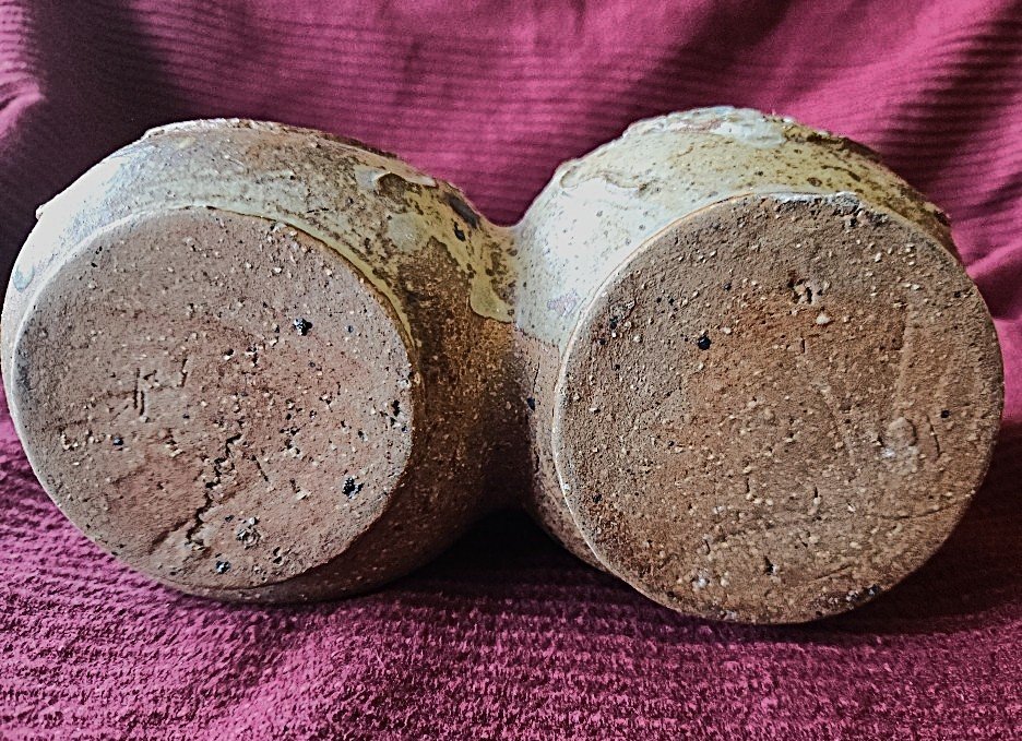 Ceramics / Two Pots Connected By A Handle.-photo-3